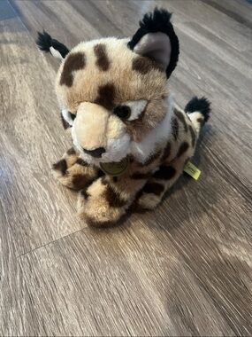 Aurora Miyoni Tots Lynx Spotted Wild Cat Plush Toy - Brown & Black